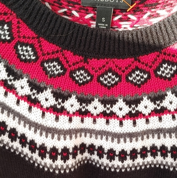Talbots Fair Isle Black Sweater SZ.S - Picture 3 of 6